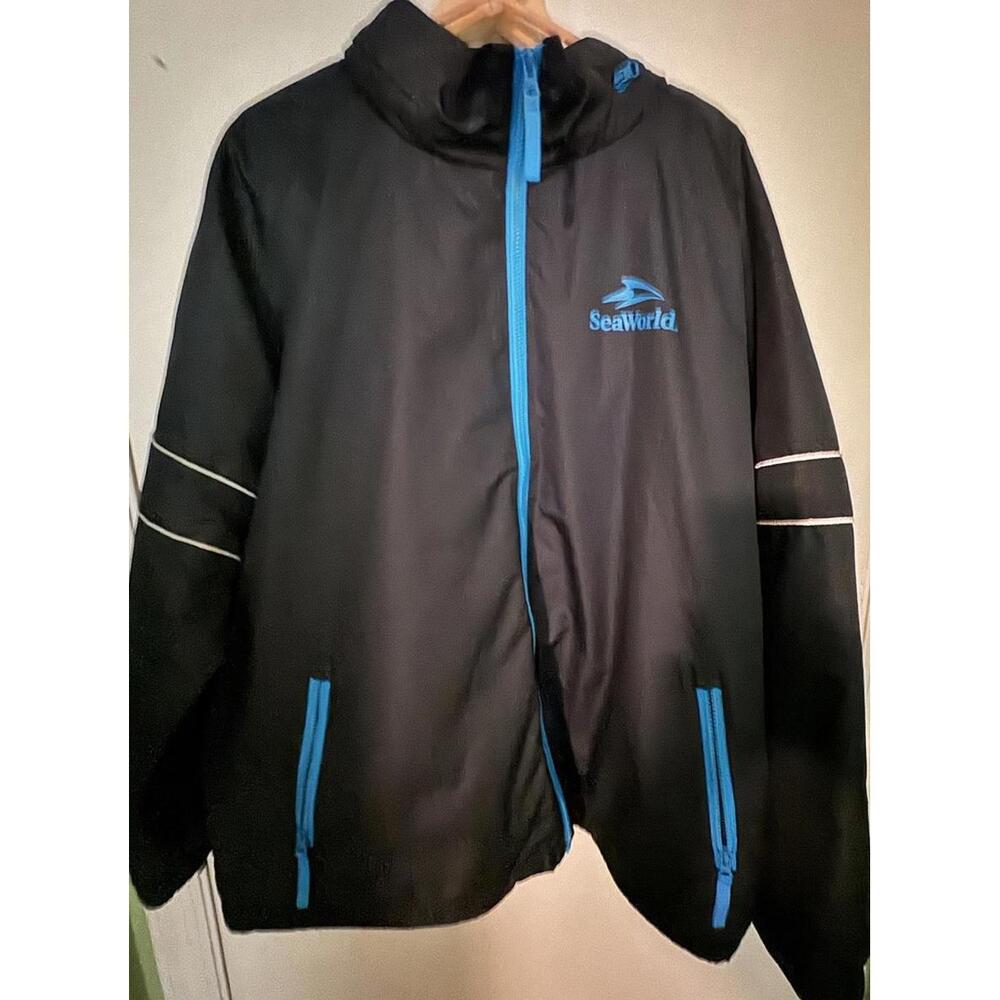 Ukrop's Threads Signature Collection Blue Ridge Men's Windbreaker Jacket XL Bla…